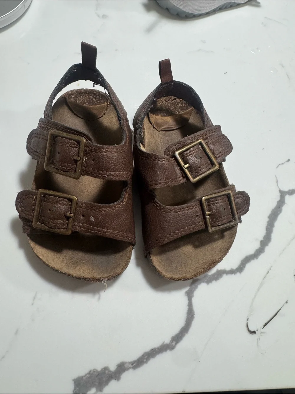 OshKosh B'gosh Brown Double-Buckle Kids Sandals